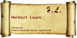 Herbszt Lajos névjegykártya